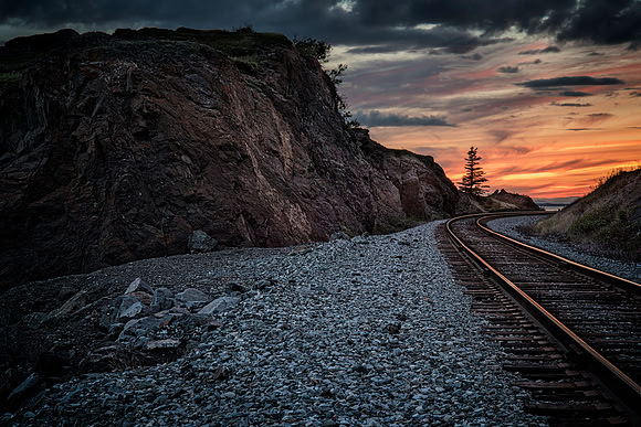 Railroad Track Sunset